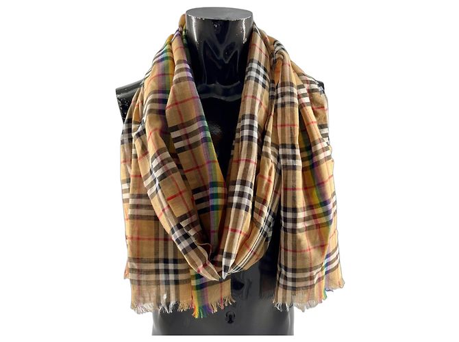 Bufanda de cuadros arcoíris Burberry Multicolor