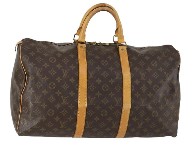 LOUIS VUITTON Bolsa Boston Monogram Keepall 50 M41426 Auth LV am10378 Monograma