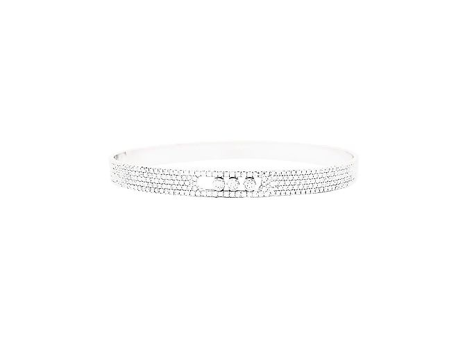 Pulsera Messika, "Bangle Pavé Move Noa", oro blanco y diamantes.