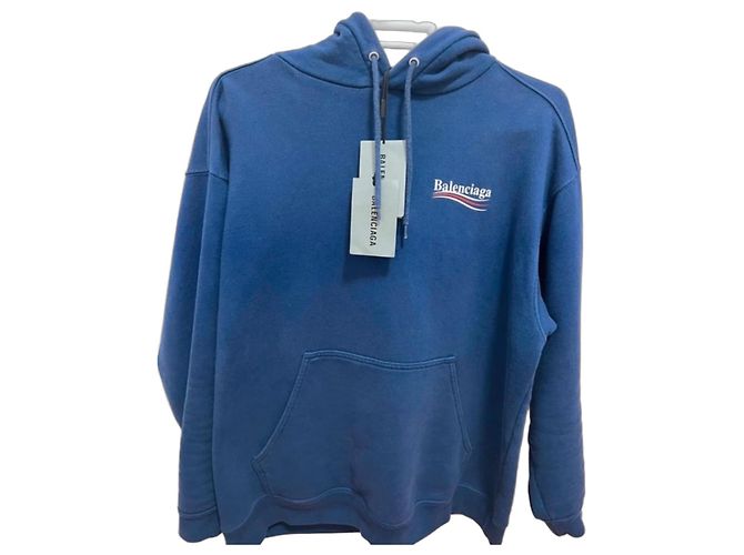 Balenciaga Hoodie Marineblau Baumwolle Größe M