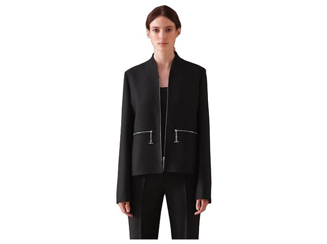 Hermès Hermes Black Wool Chaine D'Ancre Zip Jacket