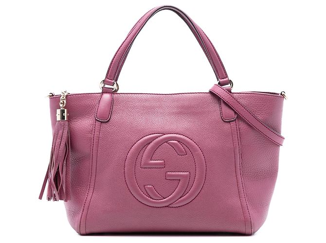 Bolsa Soho Cellarius em couro texturizado roxo da Gucci