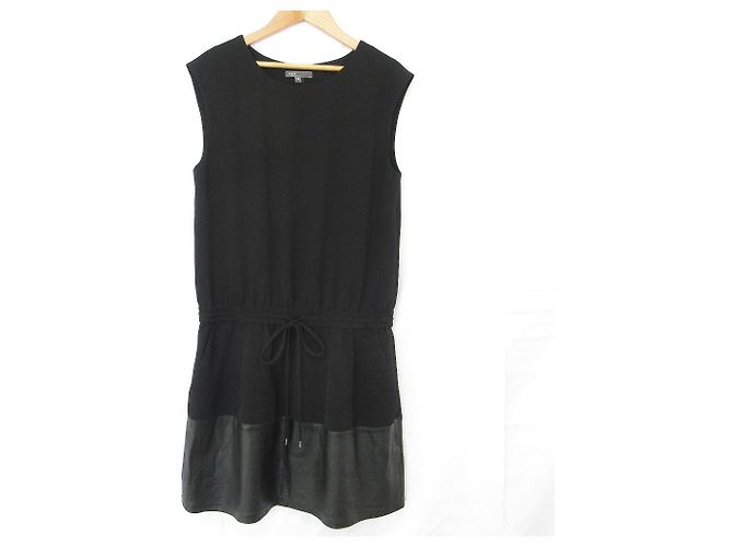 Autre Marque Vestido em couro Vince com combinação Preto