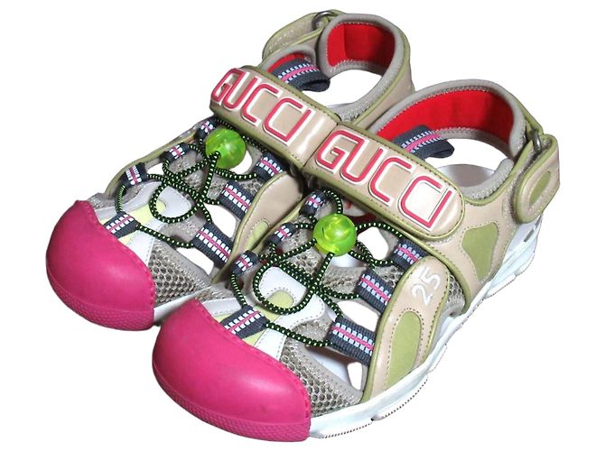 Sandali in rete Velcro Gucci Multicolore Beige