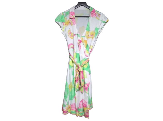 Autre Marque Blumenmusterkleid LEONARD FASHION Weiß