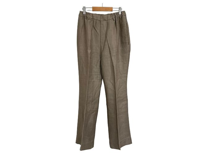 Autre Marque Leinenhose Col Pierrot Beige
