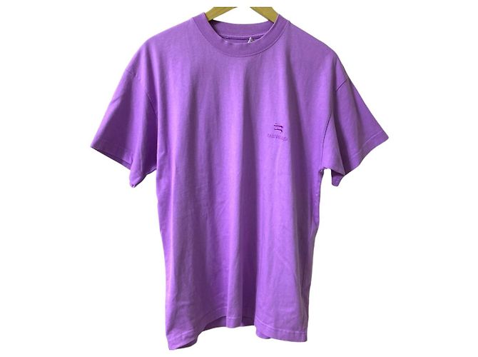 Everyday Camiseta de algodão com logo bordado Balenciaga Roxo