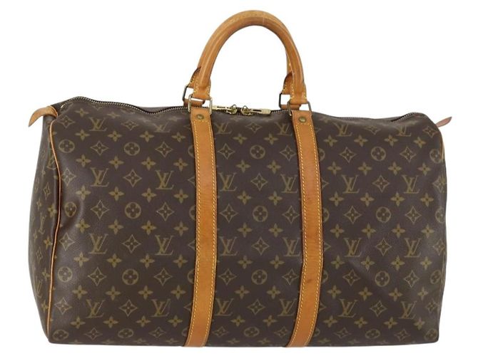 LOUIS VUITTON Bolsa Boston Monogram Keepall 50 M41426 Auth LV am10370 Monograma