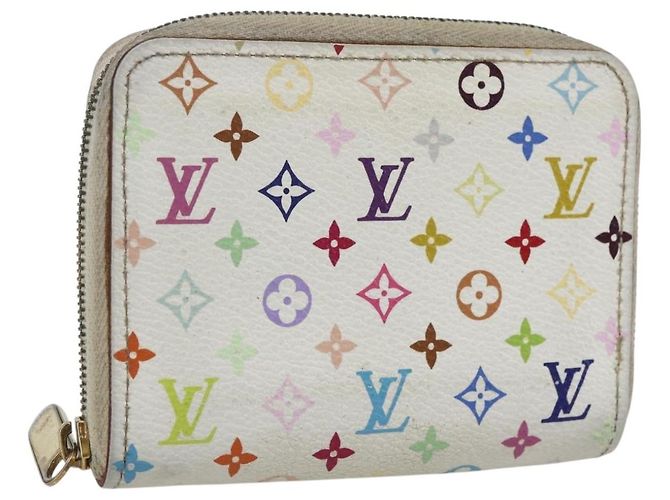 LOUIS VUITTON Monogram Multicolor Zippy Coin Purse White M93741 LV Auth 163014