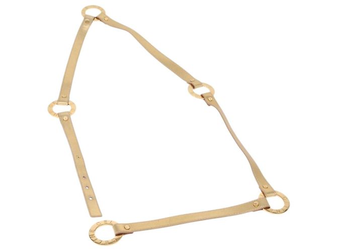 Céline CINTO CELINE Couro 66,9"" Ouro Auth 160949 Dourado