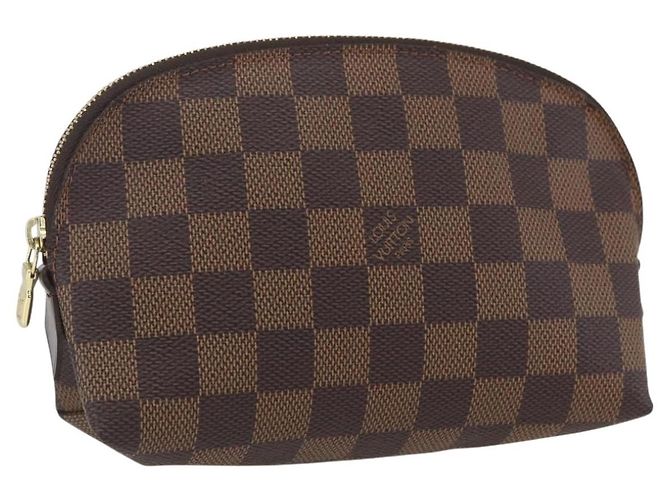 LOUIS VUITTON Kosmetiktäschchen PM Damier Ebene N47516 Auth LV 163008