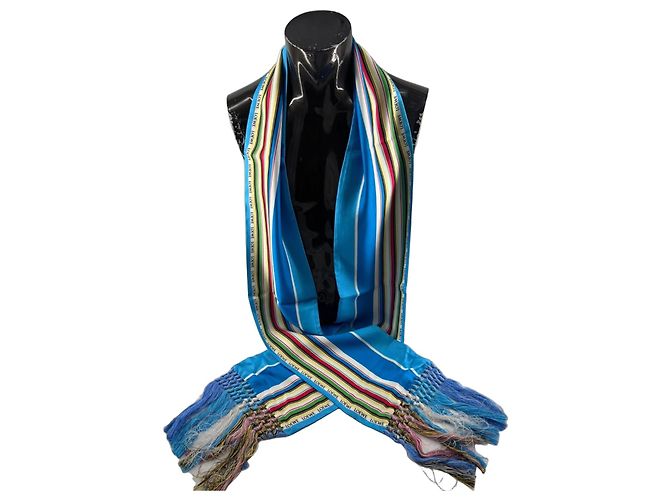 Bufanda de seda a rayas LOEWE – seda y anudada a mano Multicolor