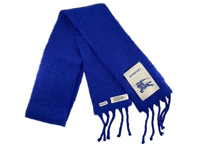 Sciarpa in mohair e lana Burberry – Blu Cavaliere Multicolore