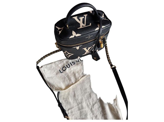 Bolsa Louis Vuitton Vanity PM de pele preta e bege Preto
