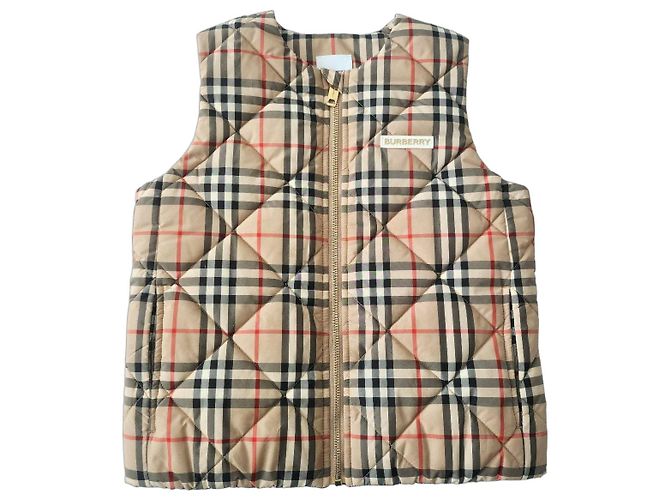 Chaleco acolchado a cuadros Burberry Multicolor Beige