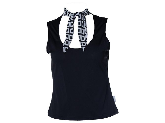 Top de bufanda negro Versace Jeans Couture