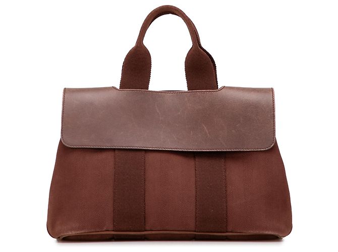 Hermès Valparaiso PM em Toile e Swift Marrom Castanho escuro
