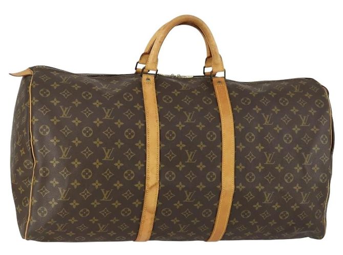 Borsa Keepall Louis Vuitton in tela Monogram 60 Marrone