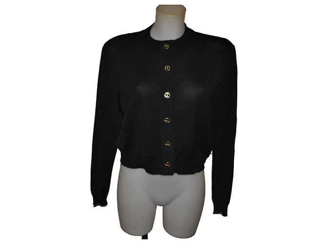 Cárdigan Salvatore Ferragamo negro de algodón