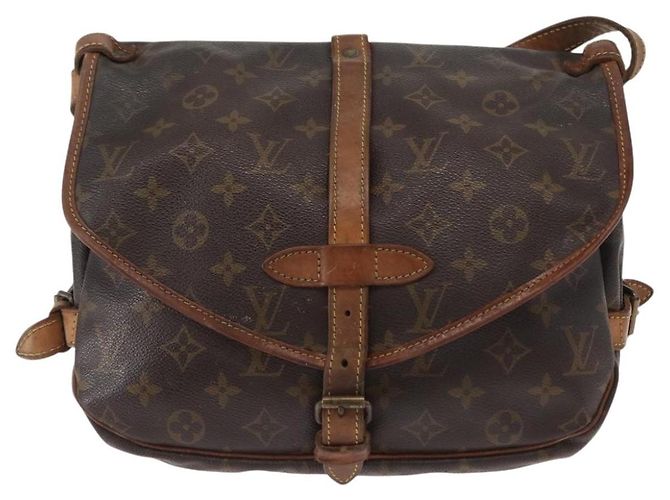 Borsa Saumur Louis Vuitton in tela Monogram 30 Marrone