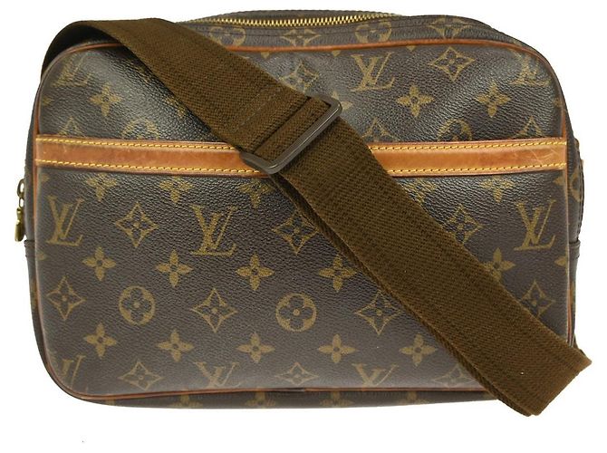Sac Reporter Louis Vuitton en toile Monogram PM Marron