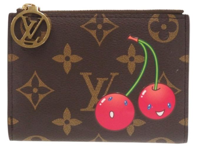 Louis Vuitton Monogram Canvas Bifold Wallet Brown Red