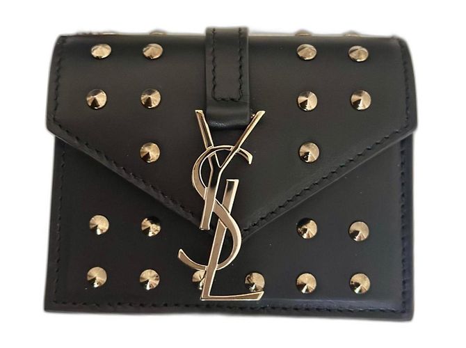 Bolsa Saint Laurent Candy Preta de Couro Preto