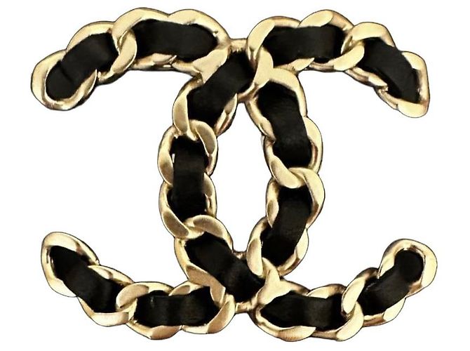 Chanel Brosche aus geflochtenem Leder