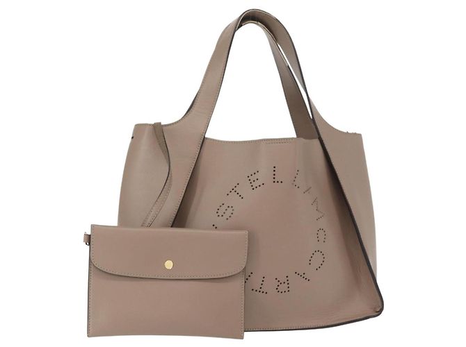 Autre Marque Stella MacCartney Handtasche aus Polyester Beige Auth 160134