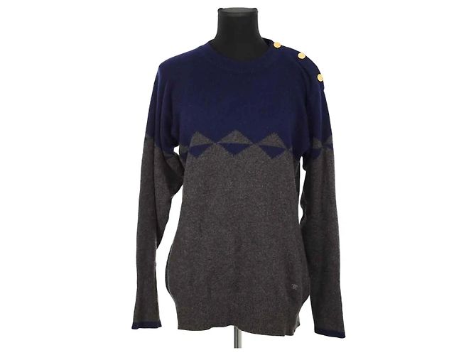 Chanel Anthrazit Cashmere Pullover Anthrazitgrau 