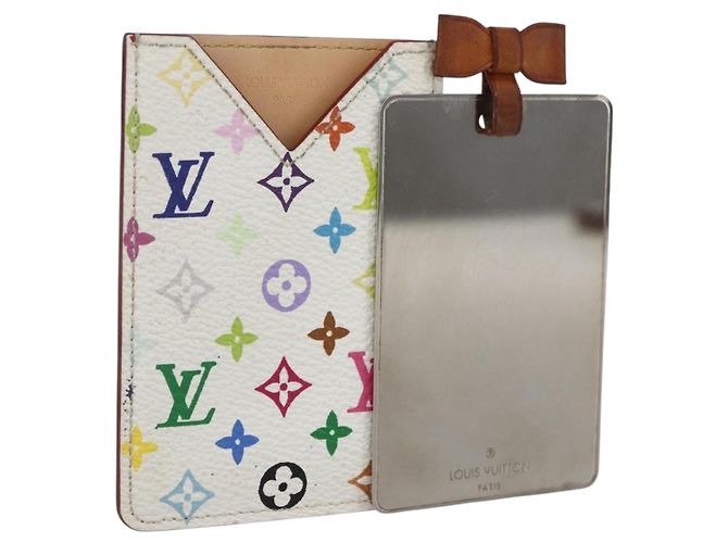 LOUIS VUITTON Monogram Multicolor Etui Miroir White M92651 LV Auth 162263V