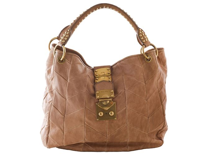 Sac Hobo Matelassé Miu Miu Marron