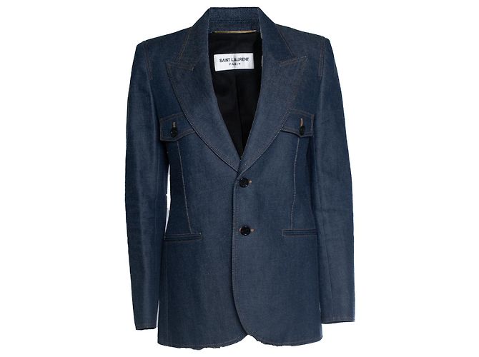 Einreiher Denim-Blazer von Saint Laurent Blau