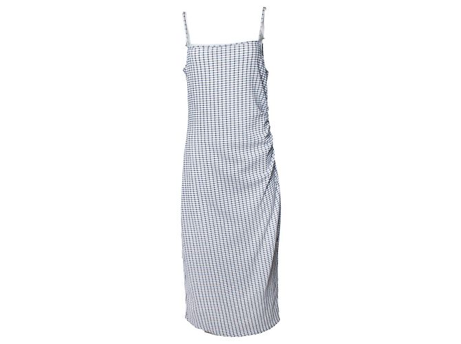 Vince, schwarzes und weißes gestreiftes Maxikleid mit Spaghetti-Trägern