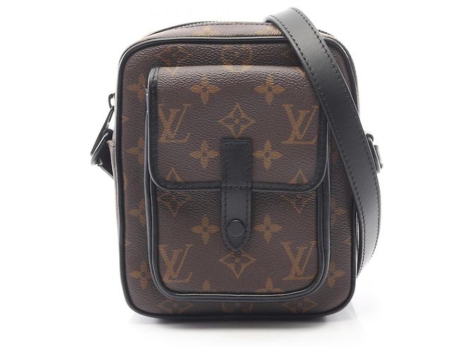 Louis Vuitton Christopher Wearable Wallet Shoulder Bag Brown Black