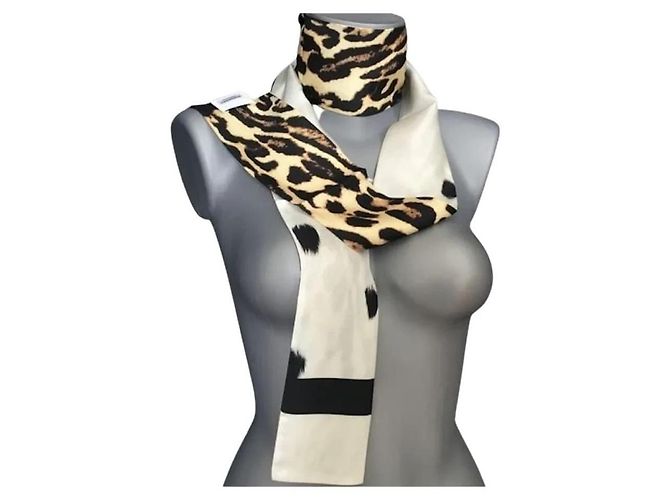 Sciarpa Burberry con stampa leopardata e dalmata Multicolore