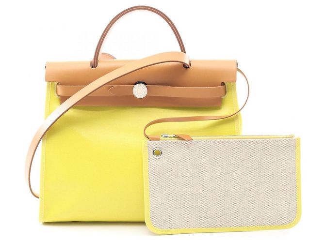 Berline Bolsa Hermès Airbag Zip PM Marrom Dourado Amarelo