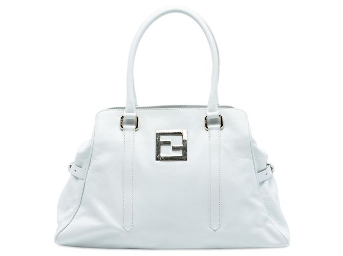 Fendi Weißes Leder FF Tote