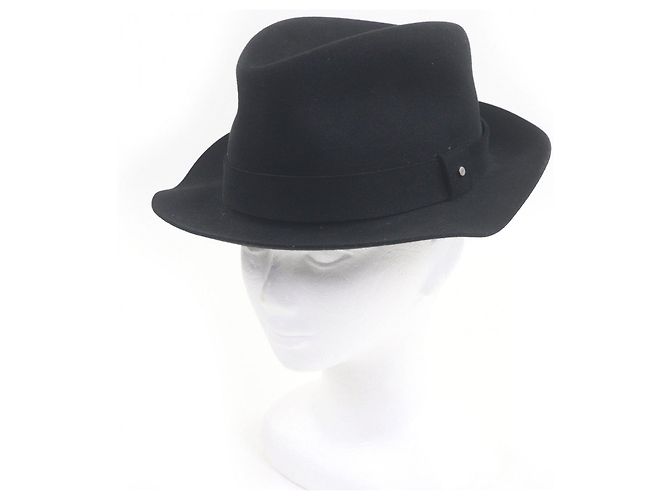 Hermès Hermes Serie Button Hat Lapin Felt Hat Black
