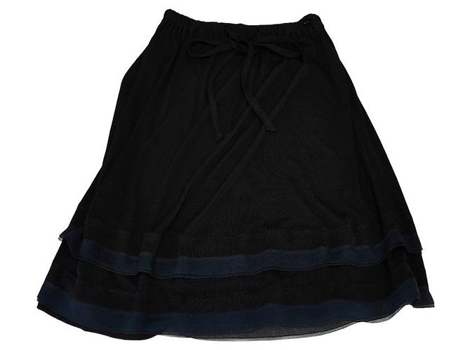 Timeless Saia de rayon até o joelho da Chanel Preto