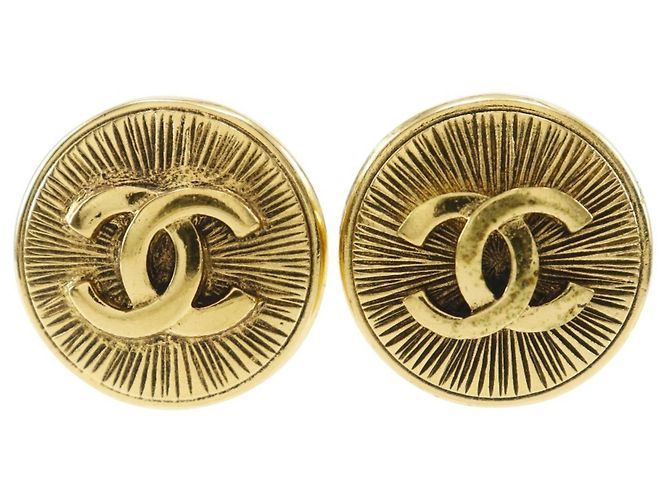 Orecchini vintage a clip Coco Mark di Chanel D'oro