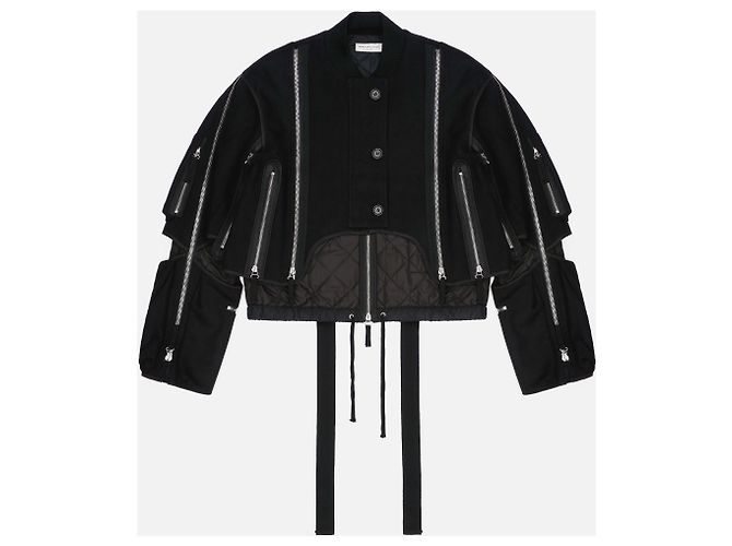 Dries van Noten AW14 Backzip Bomber Jacket Black