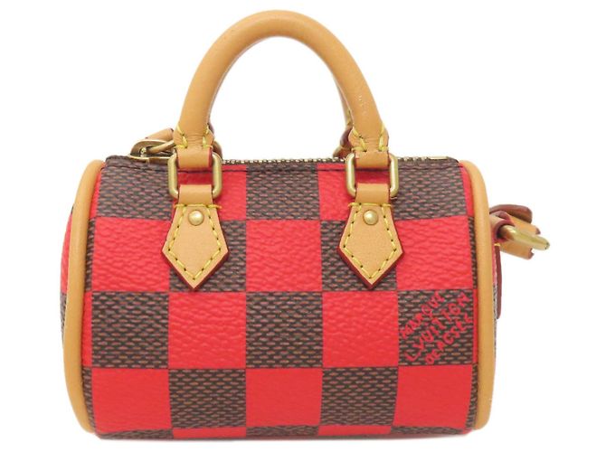 Pochette Accessorio Mini Speedy Damier Pop di Louis Vuitton Rosso Damier ebene