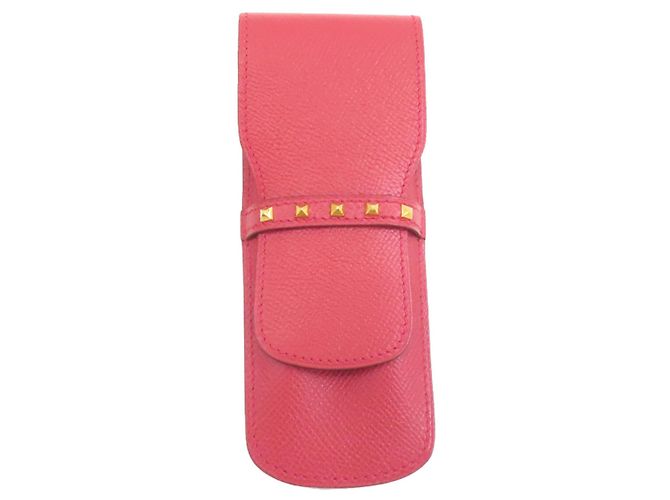Hermès Hermes Courchevel Leather Pen Case in Red