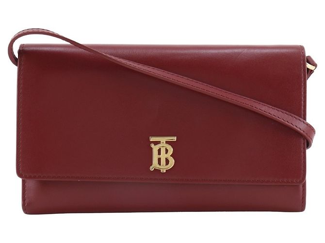Borsa a spalla in pelle rossa Burberry Rosso