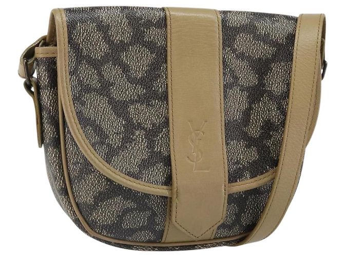 Bolsa de Ombro de Couro Marrom SAINT LAURENT Auth bs32279