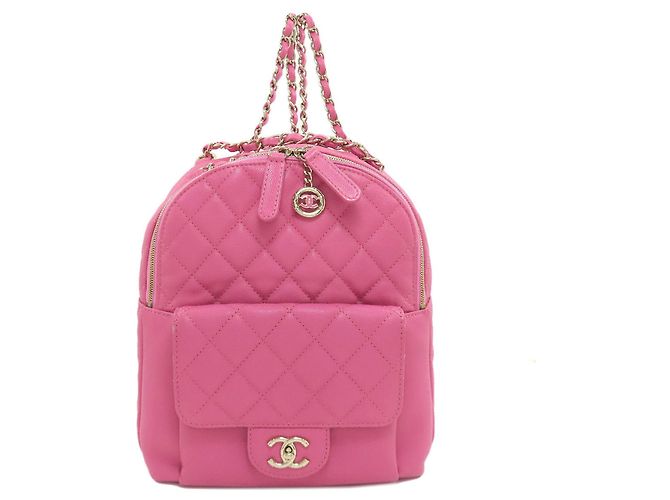 Chanel Coco Mark Matelasse Backpack Pink