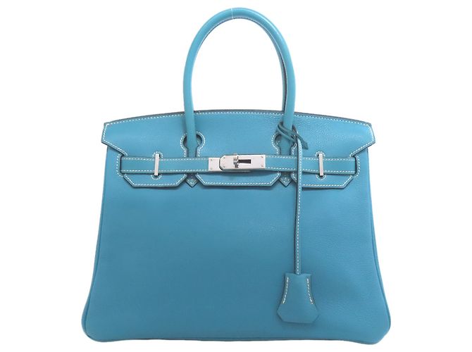 Hermès Birkin 30 Blue Jean Handtasche Blau