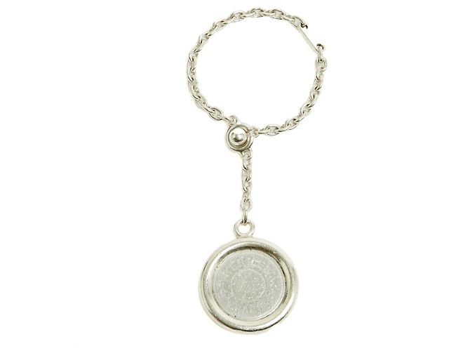 Hermès 1985s Silver Saddle Nail Sterling Silver Key Holder Silvery