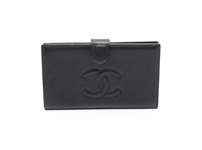 Portafoglio lungo bi-fold Chanel Coco Mark Nero